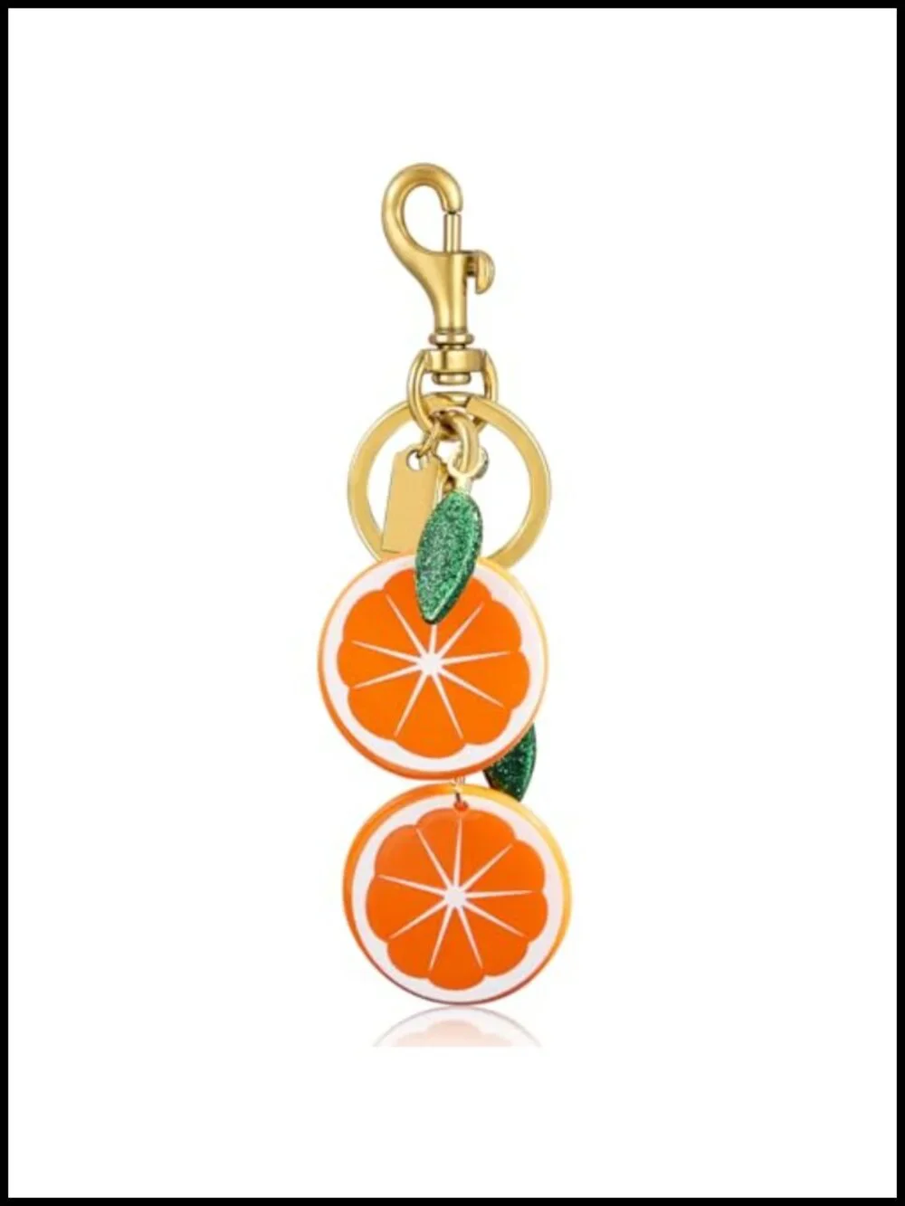 Fruit Shape Bag Charm Keychain Tangerine Design Purse Accessory Gift for Women